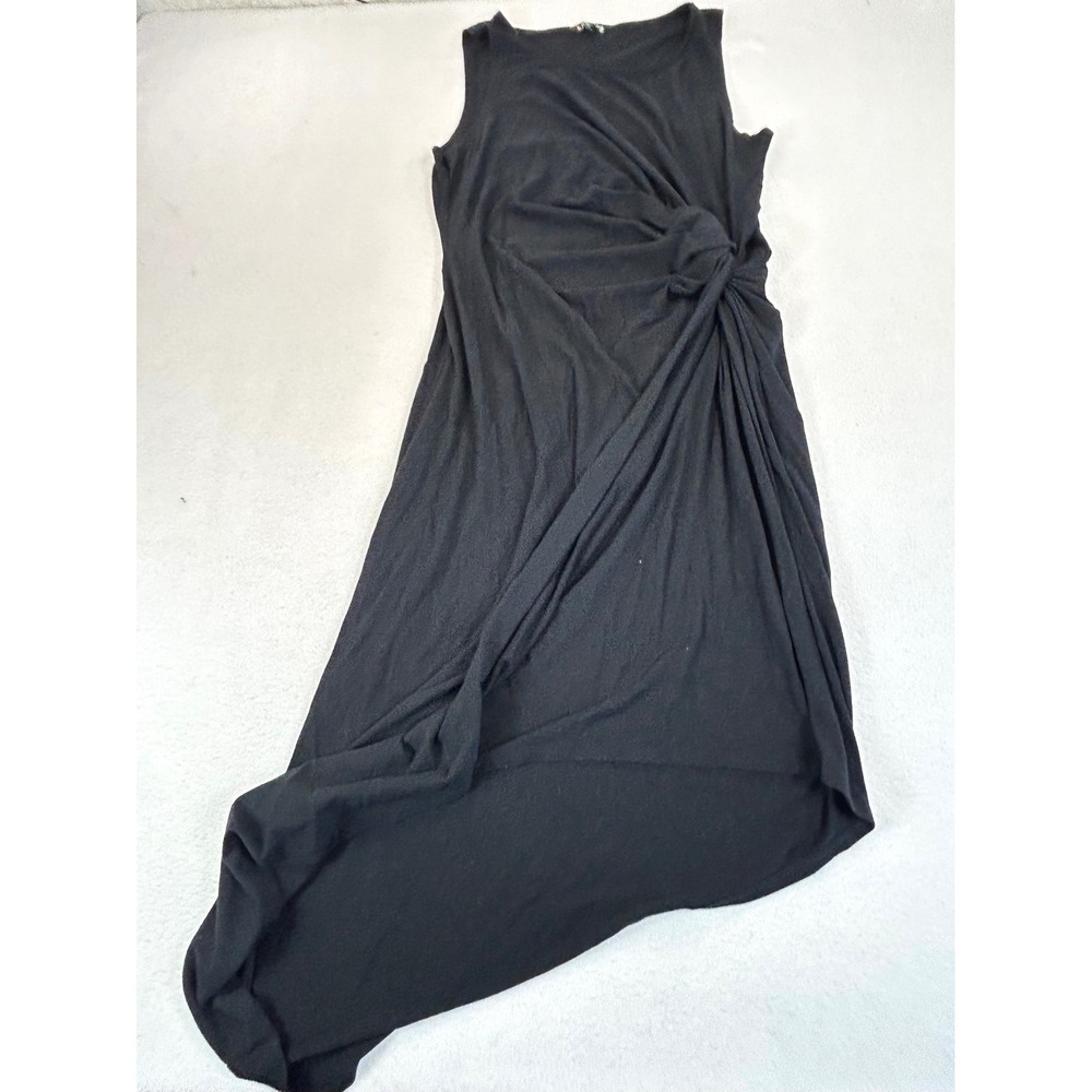 Express Asymmetrical Twist Dress Women Large Black Lightweight Stretch Chic